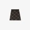 Burberry Check Wool Cashmere Skirt In Brown