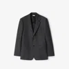 Burberry Check Wool Cashmere Tailored Jacket In Black