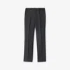 Burberry Check Wool Cashmere Tailored Trousers In Gray