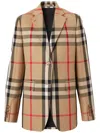 Burberry Check Wool Cotton Jacquard Tailored Jacket In Neutrals