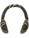 Burberry Check Wool Earmuffs In Brown