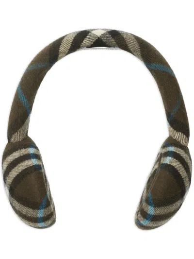 Burberry Check Wool Earmuffs In Snug