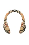 Burberry Check Wool Earmuffs In Sand