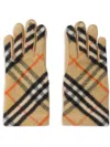 Burberry Check Wool Gloves In Neutrals