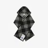 Burberry Check Wool Hooded Scarf In Black