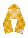 Burberry Check Wool Hooded Scarf Yellow