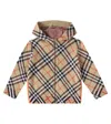 Burberry Check Wool Jacket In Beige