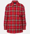 Burberry Check Wool Overshirt In Red