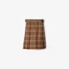 Burberry Check Wool Kilt In Brown