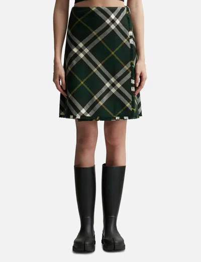 Burberry Check Wool Kilt In Multicolor