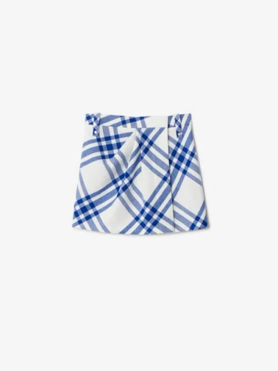 Burberry Check Wool M In Blue