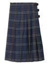 Burberry Check Wool Midi Kilt In Multi