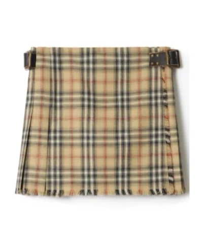 BURBERRY CHECK WOOL MINI KILT