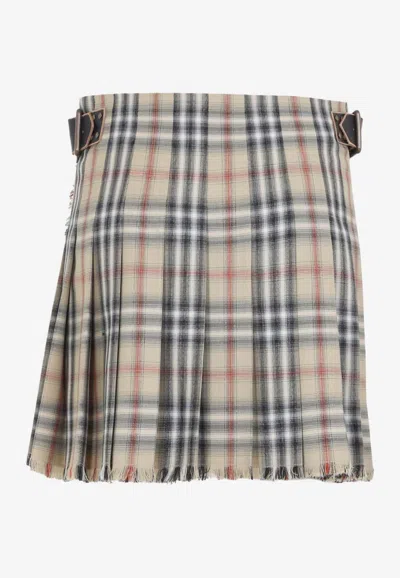 Burberry Vintage Check Wool Mini Skirt In Multi