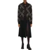 Burberry Check Wool Mohair Blend Cardigan