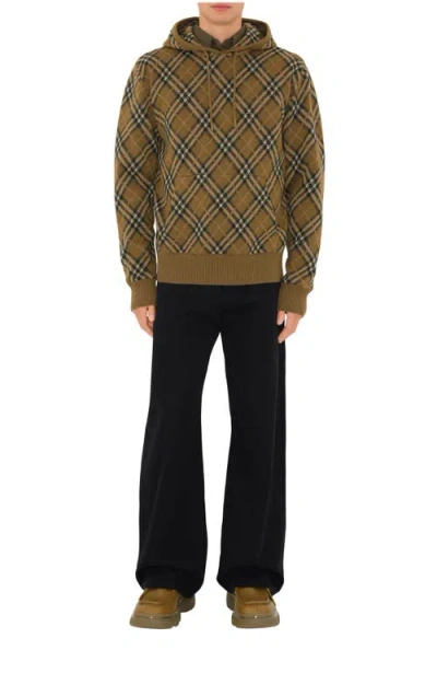 Burberry Check Wool Mohair Blend Hoodie