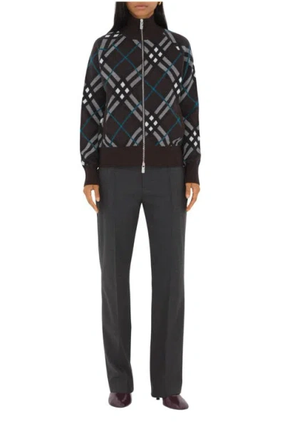 Burberry Check Wool Mohair Blend Jacket