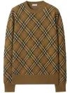 Burberry Brown Check Jumper In Wool And Mohair In Brown