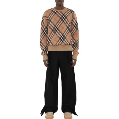 BURBERRY BURBERRY CHECK WOOL MOHAIR BLEND SWEATER