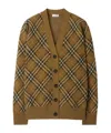 Burberry Check Pattern Ribbed Cardigan In Brown