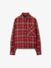 Burberry Check Wool Overshirt In Geranium