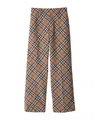 Burberry Tailored Wool Blend Trousers With Nova Check Pattern In Brown