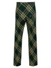 Burberry Checked Wool Twill Straight Pants In Green