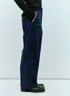 Burberry Check Wool Pants In Green