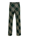 Burberry Checked Wool Twill Straight Pants In Green