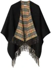 BURBERRY CHECK WOOL REVERSIBLE CAPE