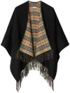 Burberry Vintage Check Pattern Wool-cashmere Cape In Schwarz