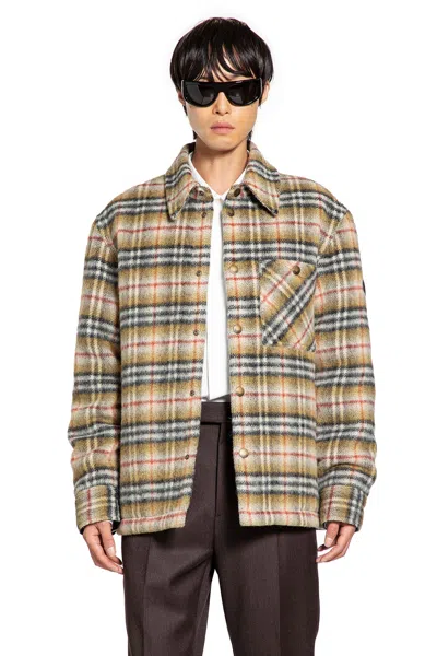 Burberry Check Wool Reversible Overshirt In Multi