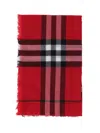 Burberry 'check' Wool Scarf In Red