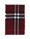 Burberry Check Wool Scarf In Red