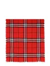 Burberry Reversible Check Wool Silk Scarf In Red