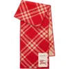 Burberry Check Wool Scarf In Red