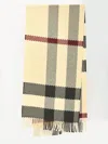 Burberry Check Wool Scarf In Beige