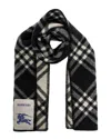 Burberry Check Wool Scarf In Black
