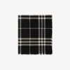 Burberry Check Wool Scarf In Black/calico