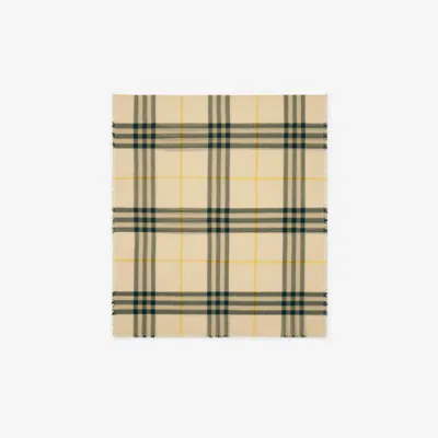 Burberry Check Wool Scarf In Neutral