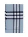 Burberry 'check' Wool Scarf In Gray