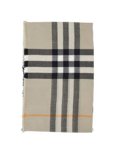 Burberry 'check' Wool Scarf In Green
