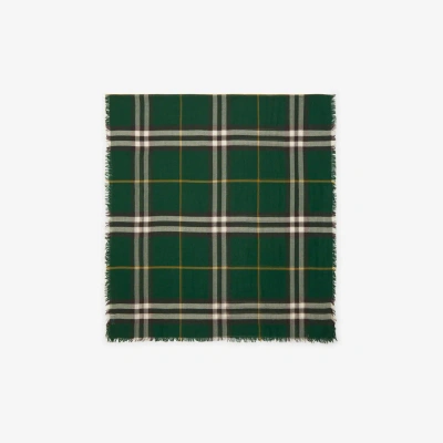 Burberry Check Wool Scarf In Ivy