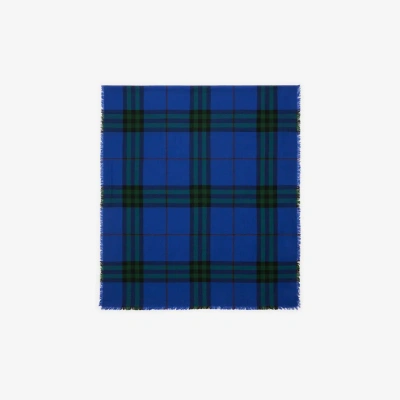 Burberry Check Wool Scarf In Knight