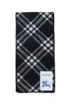Burberry Check Wool Scarf In Black