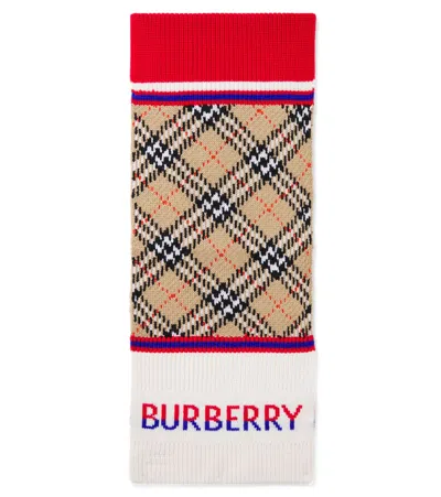 Burberry Kids'  Check Wool Scarf In Multi