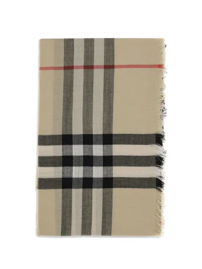 Burberry Check Wool Scarf In Multi