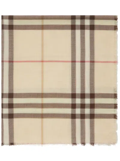 BURBERRY CHECK WOOL SCARF