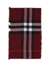 Burberry Check Wool Scarf In Red