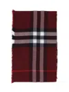 Burberry 'check' Wool Scarf In Red